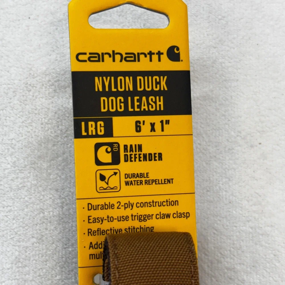 Carhartt Nylon Duck Dog Leash‎ & Collar Set Large Brown Rain Defender Reflective